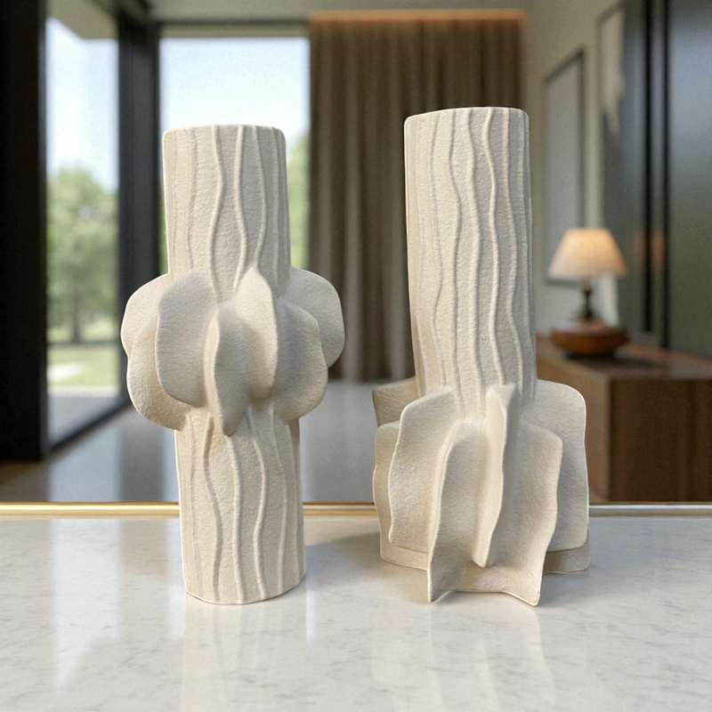 Sculpted Wave Ceramic Vase