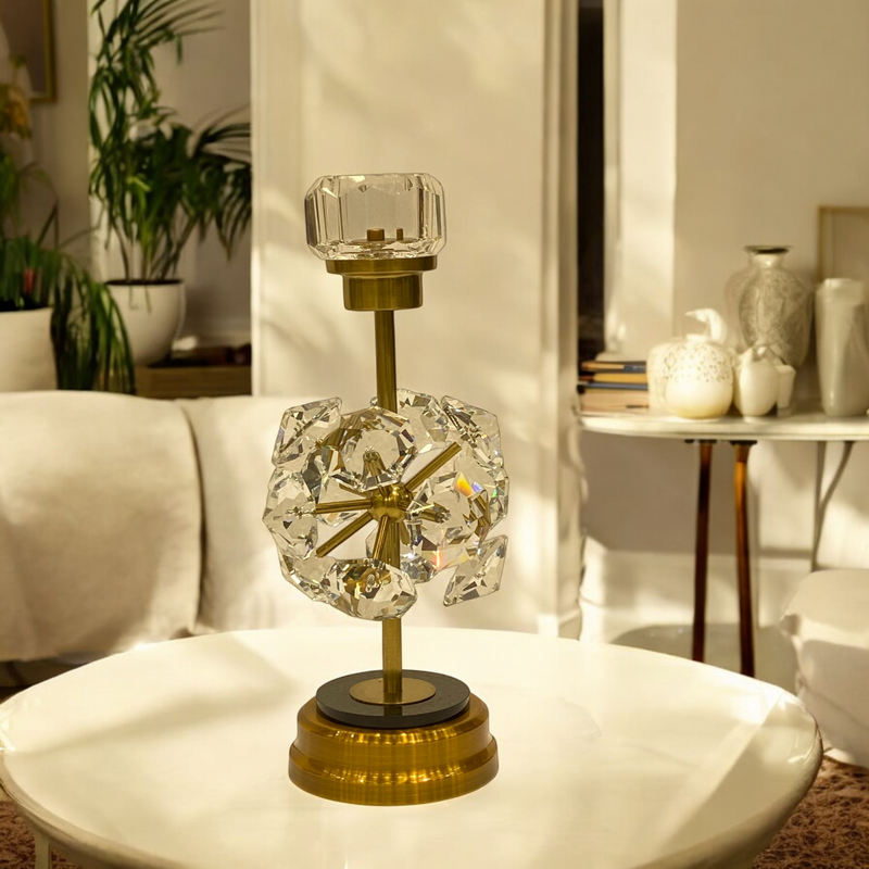 Imperial Crystal Brass Candle Holders