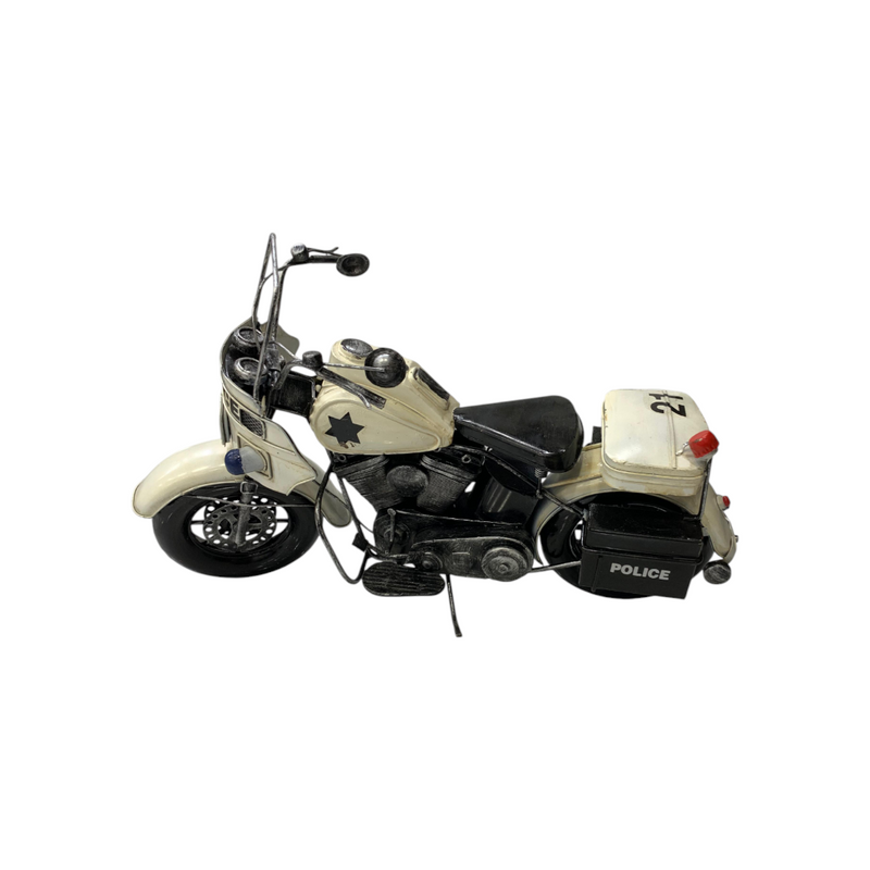 Metallic Classic Police Motorcycle Model
