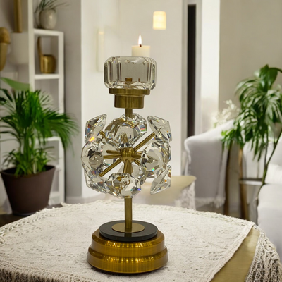 Imperial Crystal Brass Candle Holders