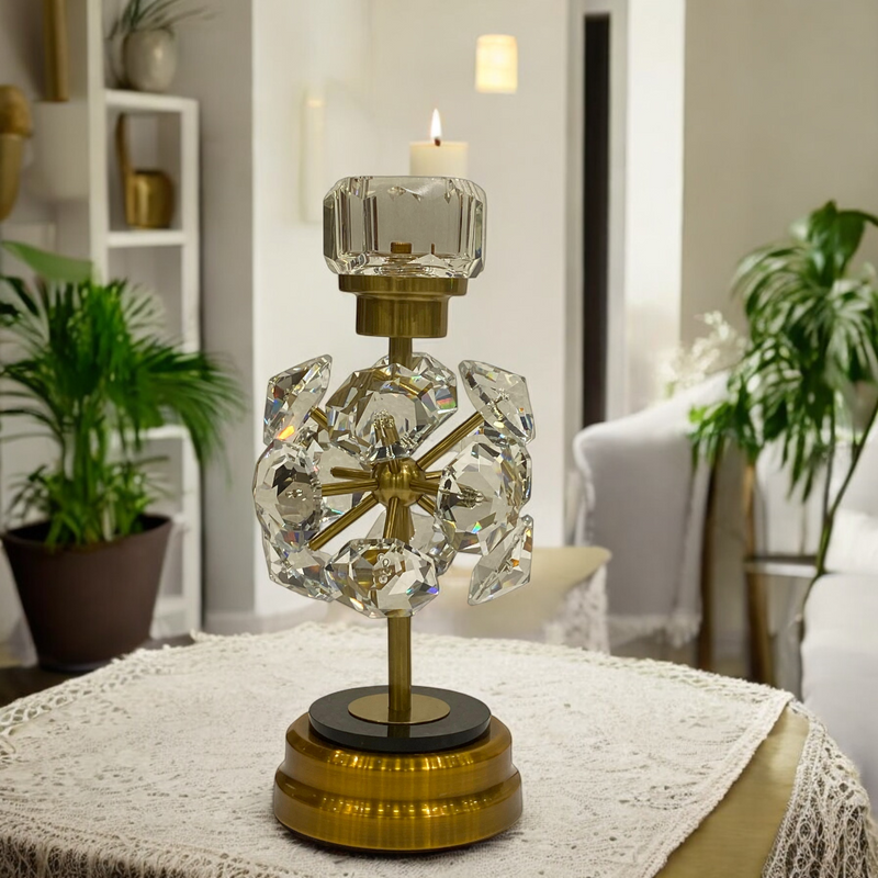 Imperial Crystal Brass Candle Holders