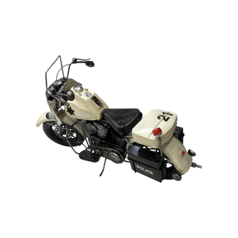 Metallic Classic Police Motorcycle Model