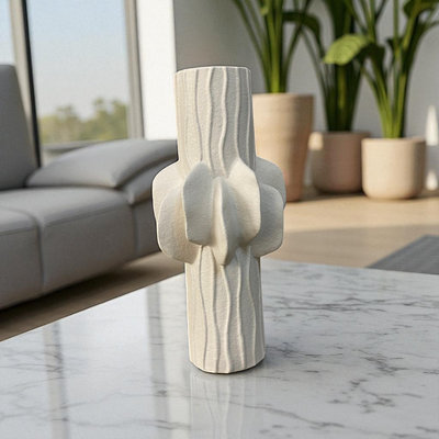 Sculpted Wave Ceramic Vase