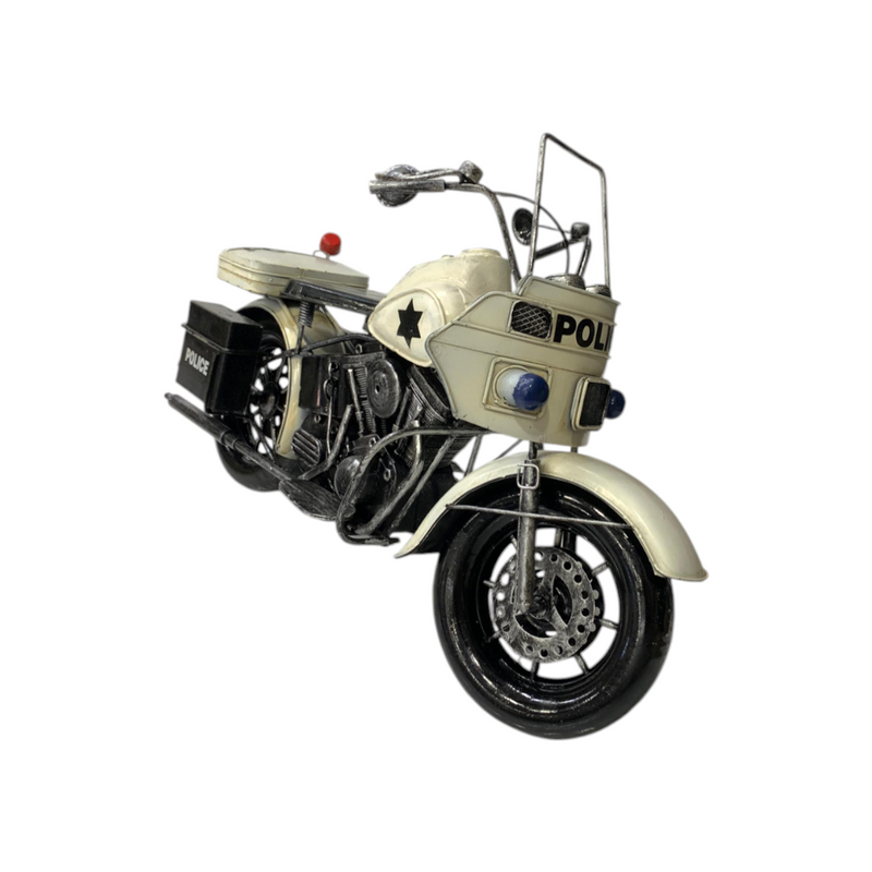 Metallic Classic Police Motorcycle Model