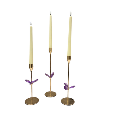 Luxury Golden Metallic Candle Stand Set