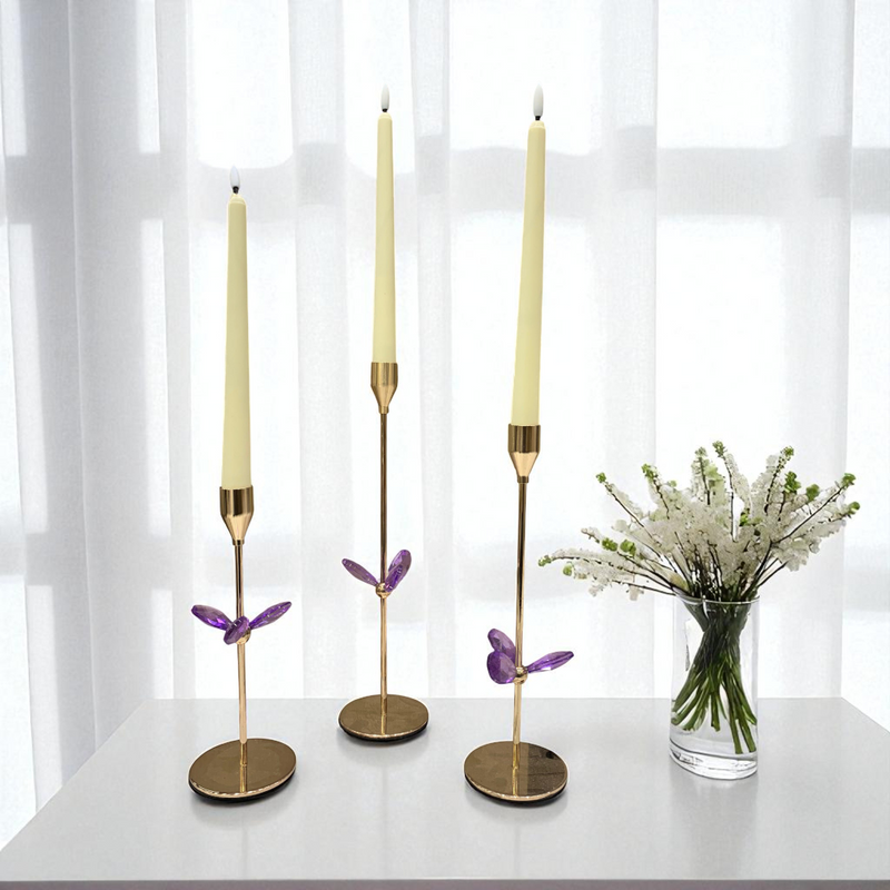 Luxury Golden Metallic Candle Stand Set