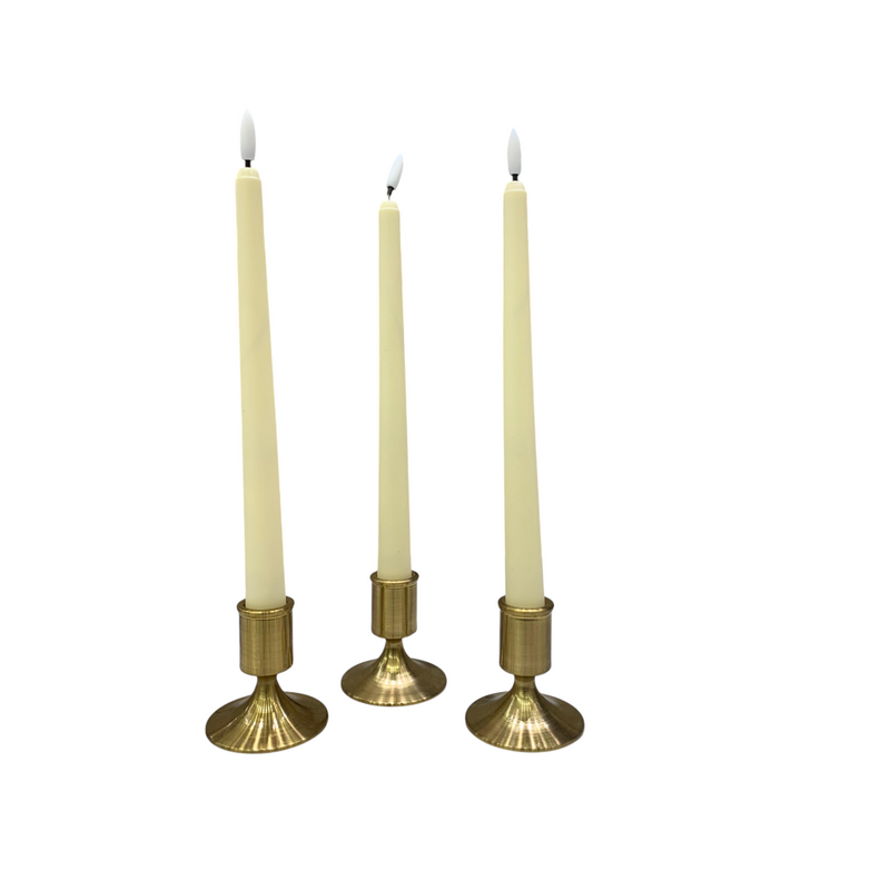 Contempo Brass Gold Candle Stand Set