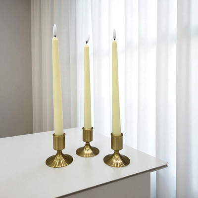 Contempo Brass Gold Candle Stand Set