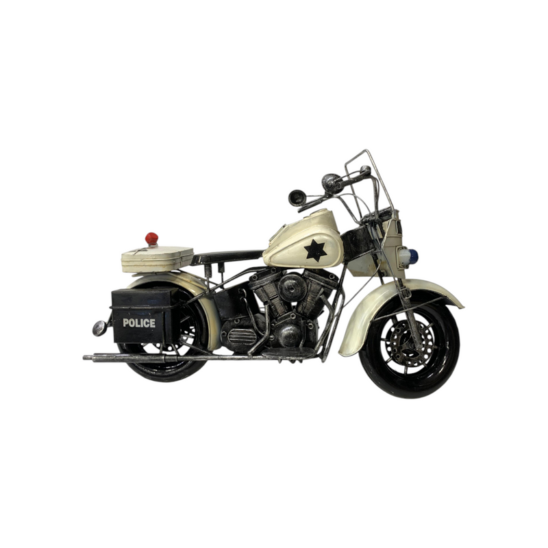 Metallic Classic Police Motorcycle Model