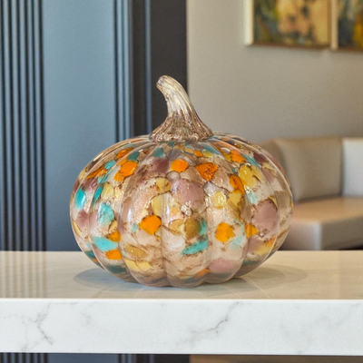 Autumn Breeze Speckled Decorative Pumpkin Duo Set