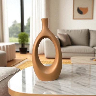 Hollow Ring Ceramic Vase