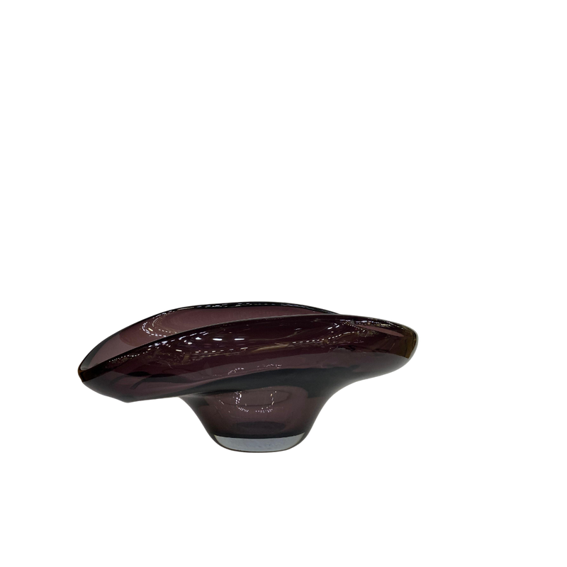 Italian Amethyst Art Glass Centerpiece Bowl