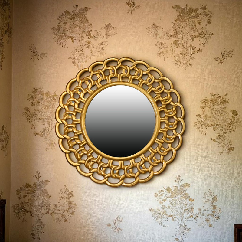 Heavy Fiber Circular Frame Wall Mirror