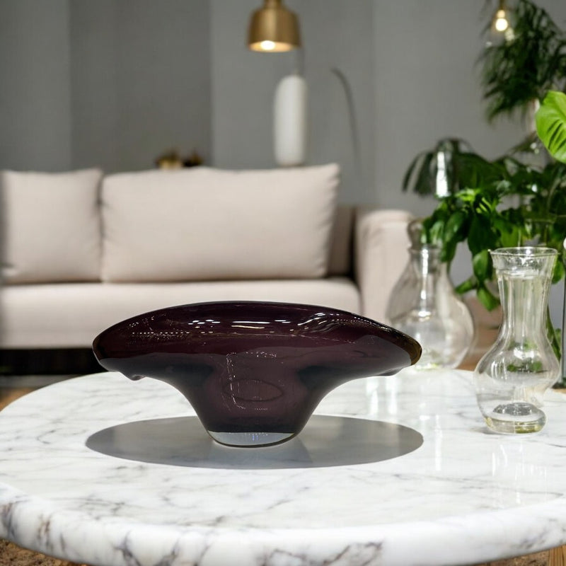 Italian Amethyst Art Glass Centerpiece Bowl