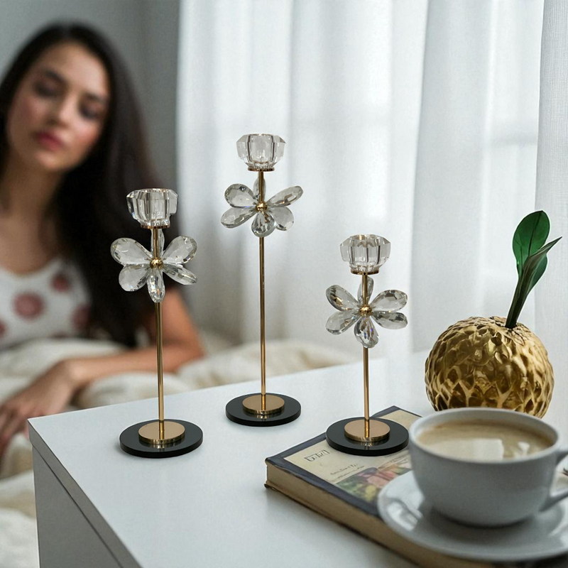 Crystal Blossom Candle Stands