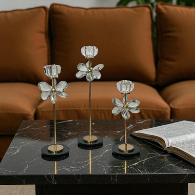 Crystal Blossom Candle Stands
