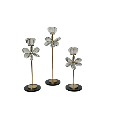 Crystal Blossom Candle Stands