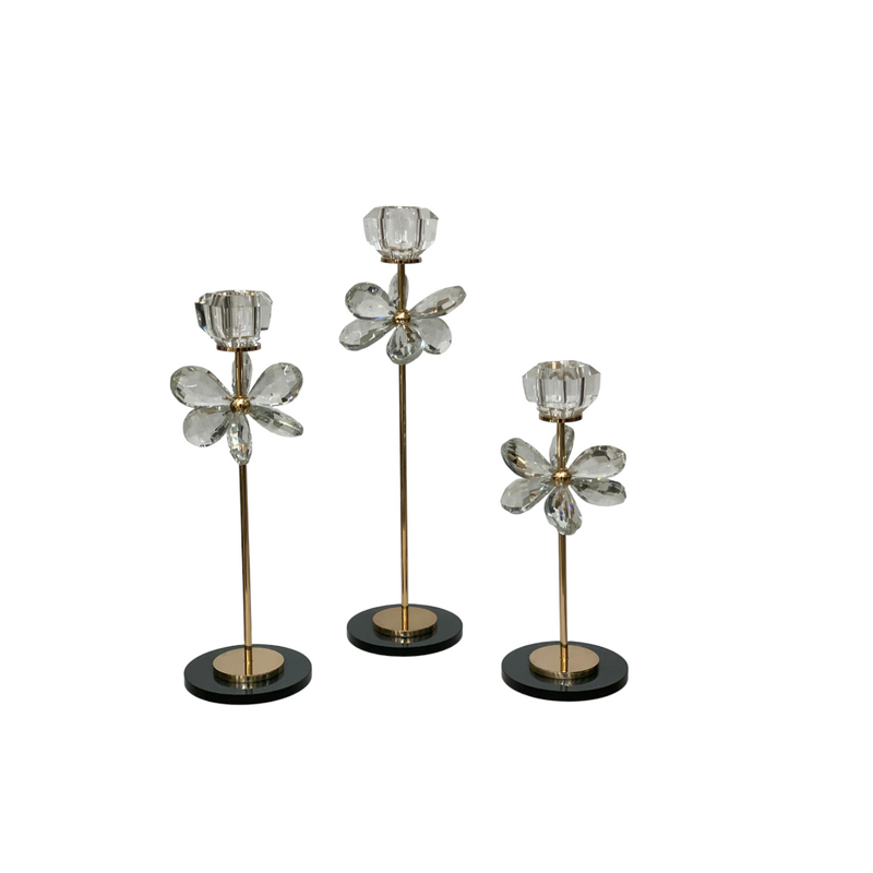 Crystal Blossom Candle Stands