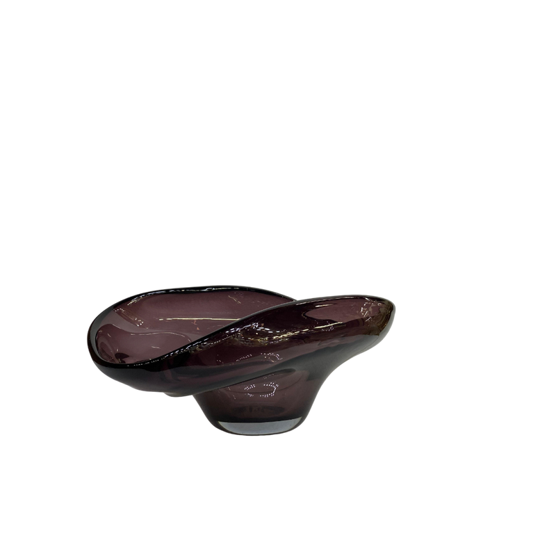 Italian Amethyst Art Glass Centerpiece Bowl