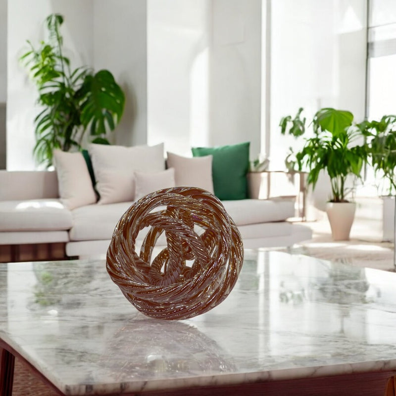 Twisted Knot Glass Sculpture