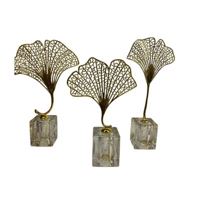 Vintage Brass and Crystal Pedestal Centerpiece