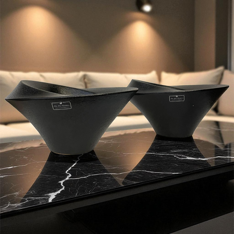 Noir Luxe Charcoal Center Vases