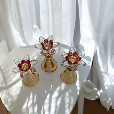 Metallic Crystal Lotus Decorative Piece