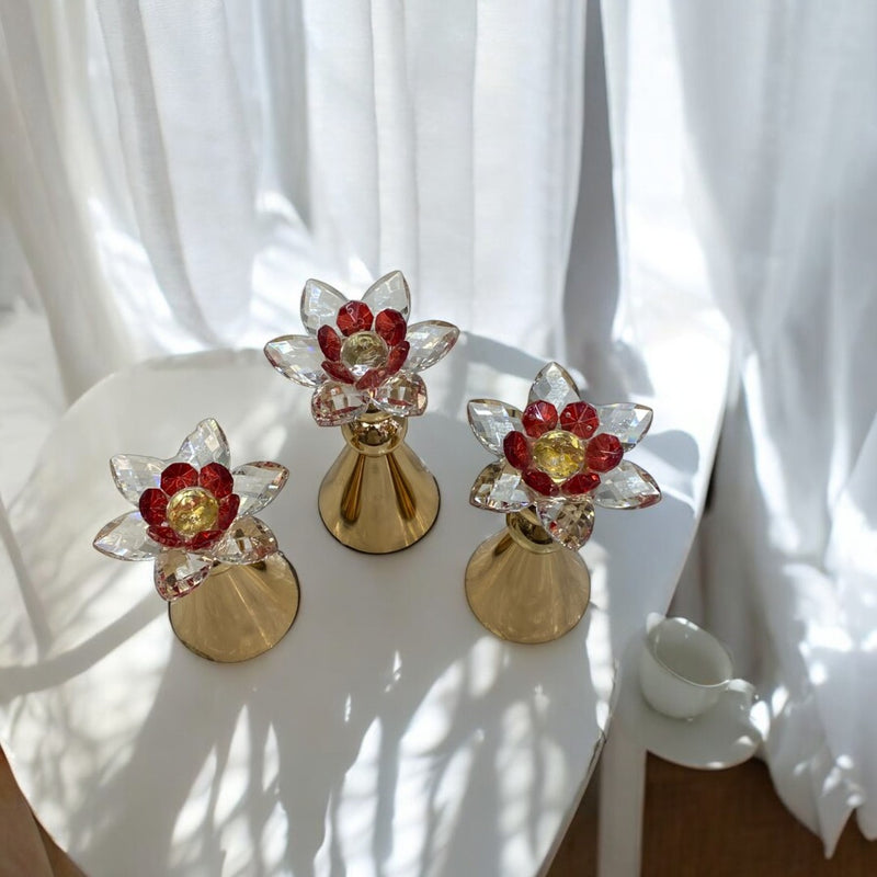 Metallic Crystal Lotus Decorative Piece