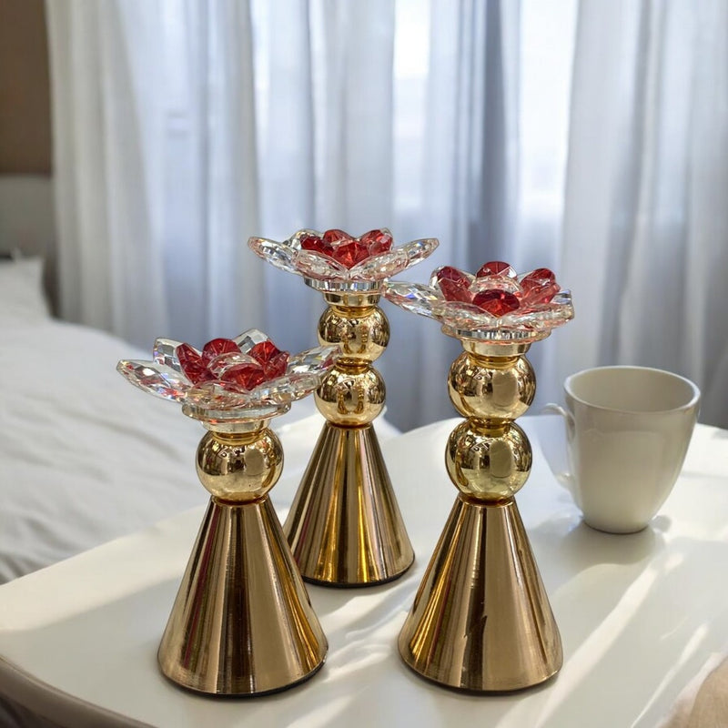 Metallic Crystal Lotus Decorative Piece