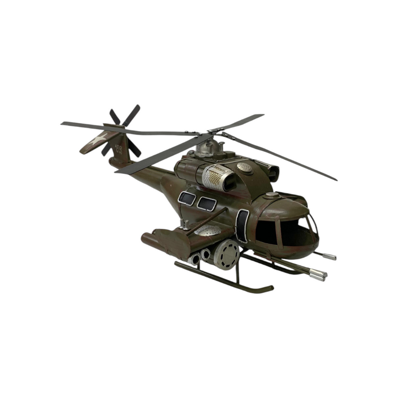 Metallic Classic Police Helicopter Model