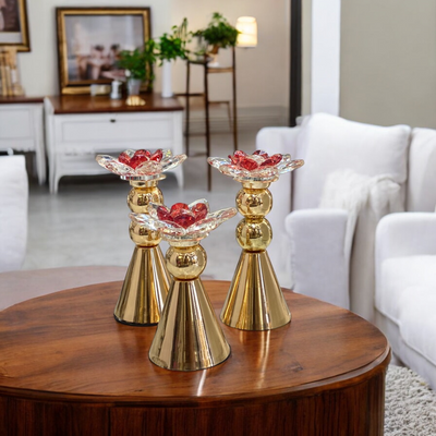 Metallic Crystal Lotus Decorative Piece