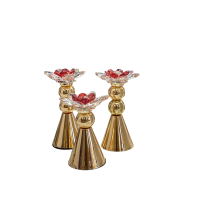 Metallic Crystal Lotus Decorative Piece