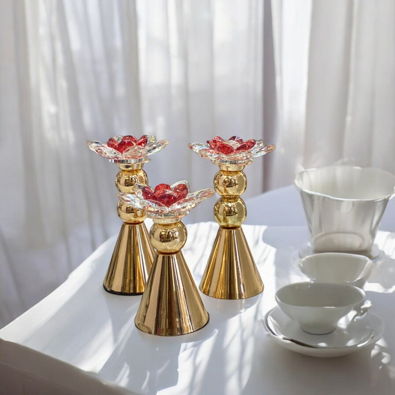 Metallic Crystal Lotus Decorative Piece