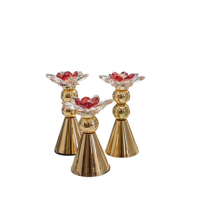 Metallic Crystal Lotus Decorative Piece
