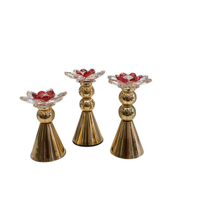 Metallic Crystal Lotus Decorative Piece