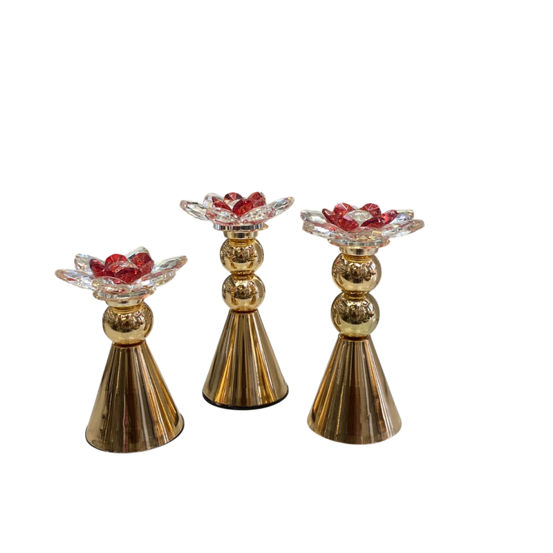 Metallic Crystal Lotus Decorative Piece