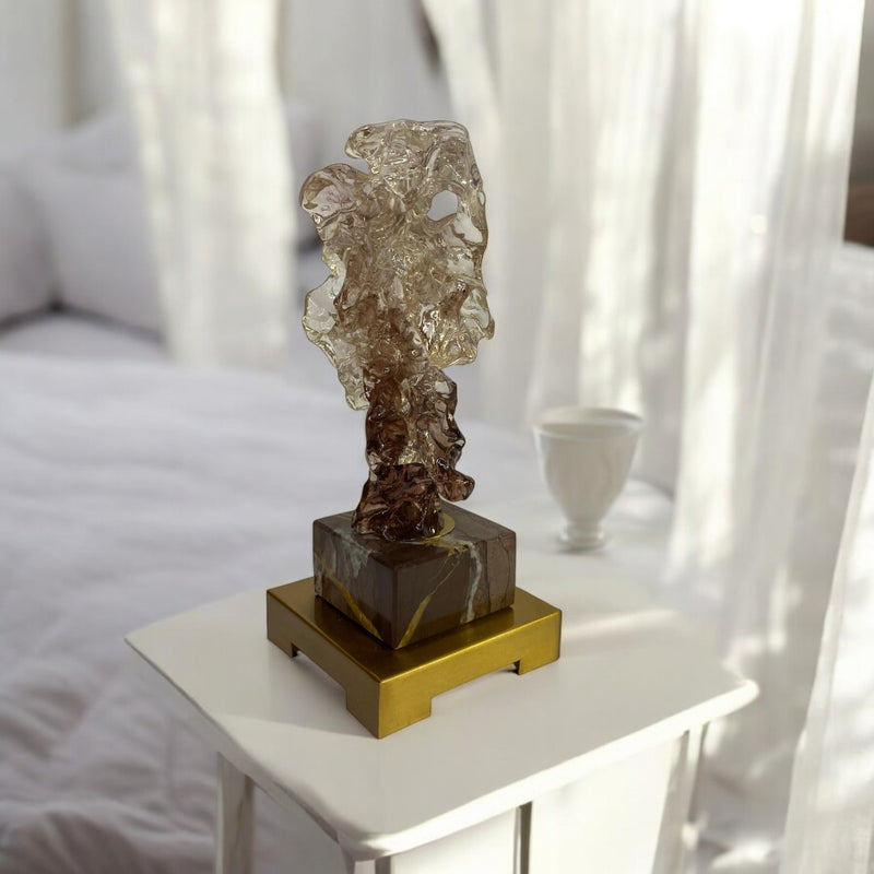 Vintage Brass Base Metallic Sculpture