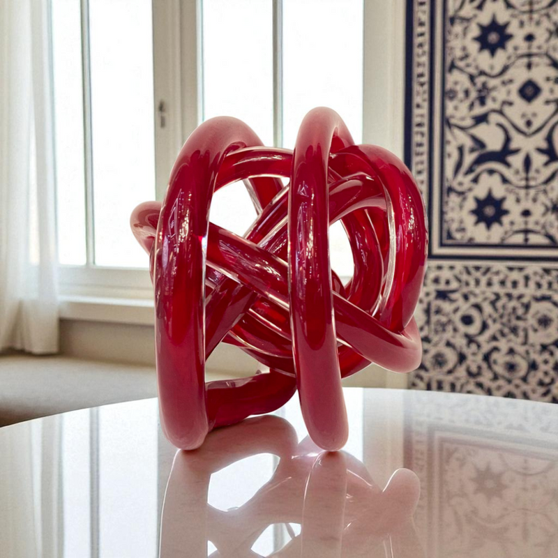 Ruby Cascade Knot Sculpture