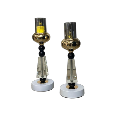Luna Noir Crystal Candle Holders