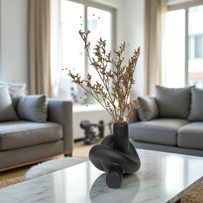 Elegant Contemporary Black Ceramic Knot