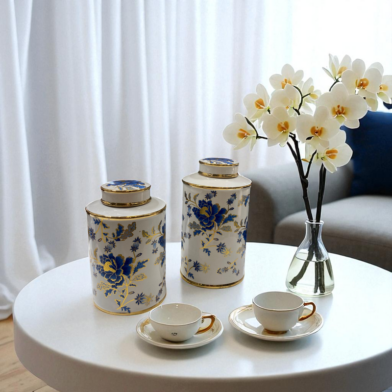 Royal Bloom Porcelain Urns