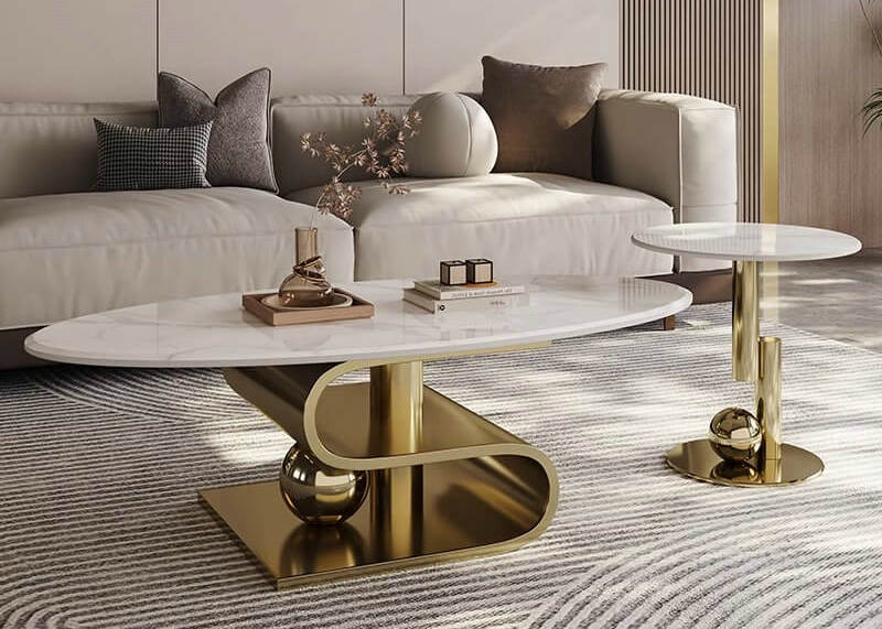 Imported SS Aurum Harmony Center + Side Table