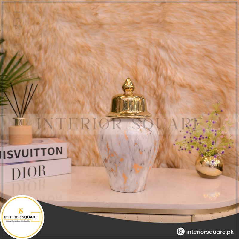 Marble-Veined Porcelain Urns