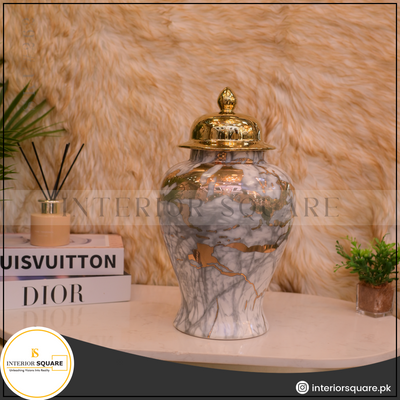 Marble-textured Porcelain Jar