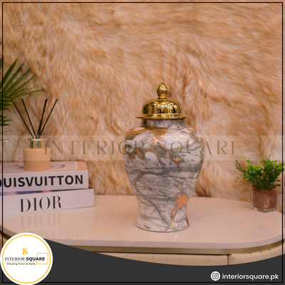 Marble-textured Porcelain Jar