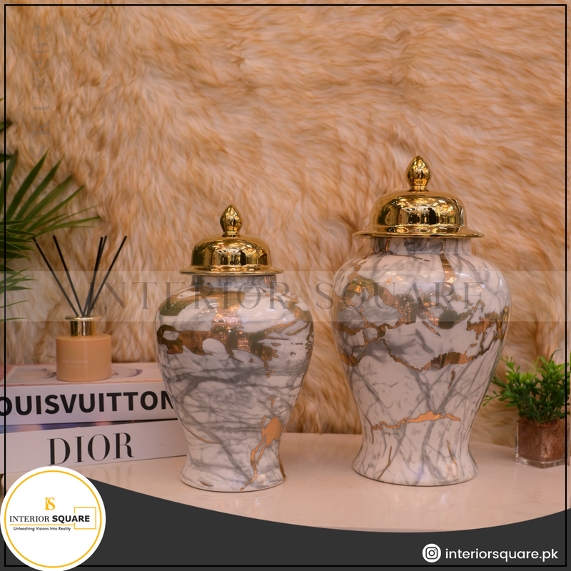 Marble-textured Porcelain Jar