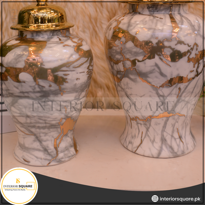 Marble-textured Porcelain Jar