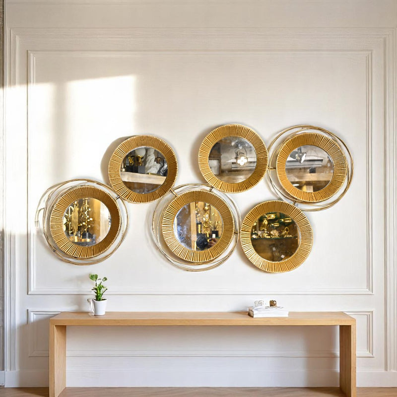 Three-Dimensional Golden Wall Hanging Miror