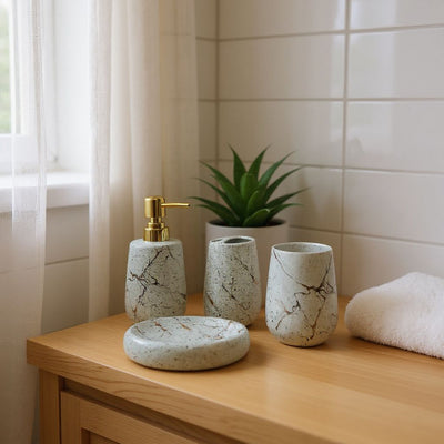 Celeste Marble-Texture Bathroom Set