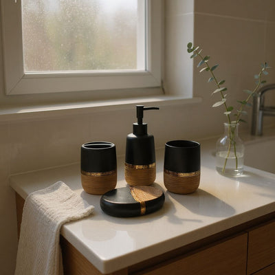 Terra Blend White And Brown Bathroom Set